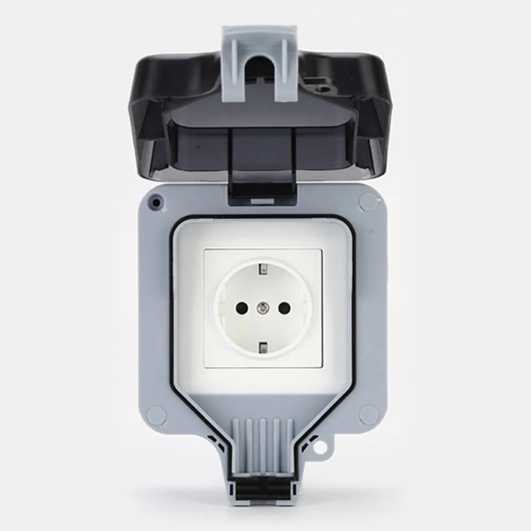 

Outdoor Wall Power Socket IP66 Waterproof Dust Proof 16A EU Standard Outlet Germany Plug Socket Grounded AC