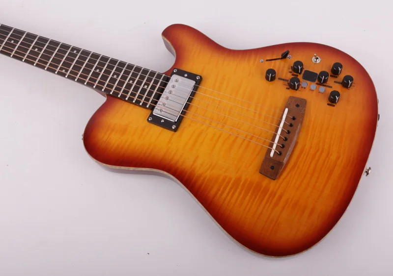 neue design stille akustische elektrische gitarre tragbare reise gebaut in wirkung kostenloser versand free global shipping