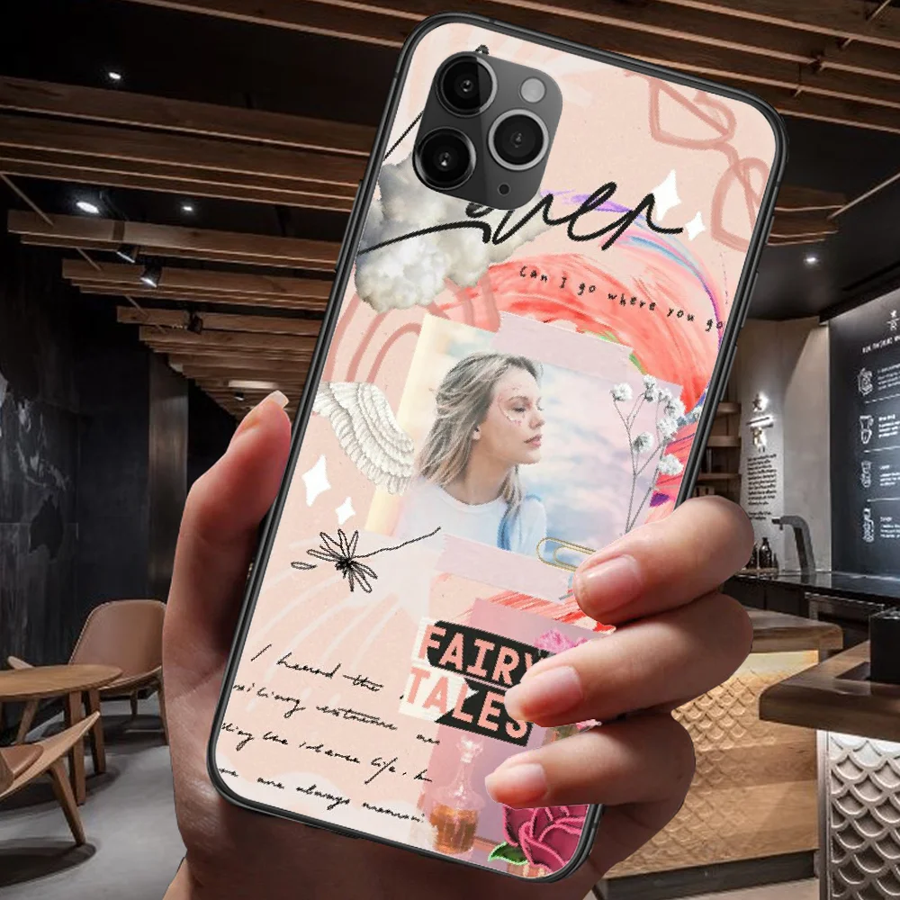 

Folklore Taylor Alison Swift Phone Case For Iphone 4 4s 5 5S SE 5C 6 6S 7 8 Plus X XS XR 11 12 Mini Pro Max 2020 black Funda 3D