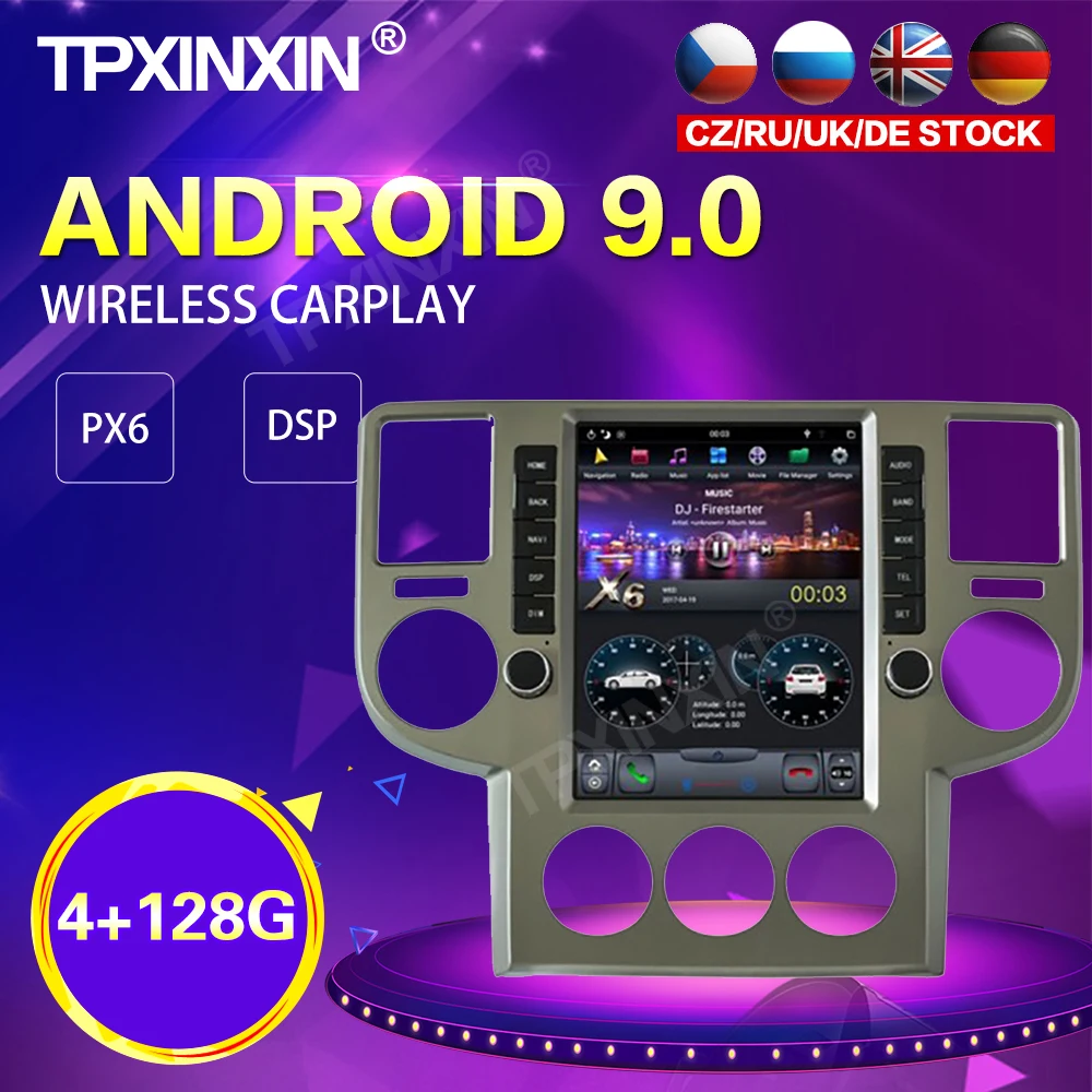 

PX6 Android 9.0 4+128G Tesla Style Car Radio For NISSAN X-Trail T30 2002-2008 GPS Navi Auto Stereo Recoder Head Unit DSP Carplay