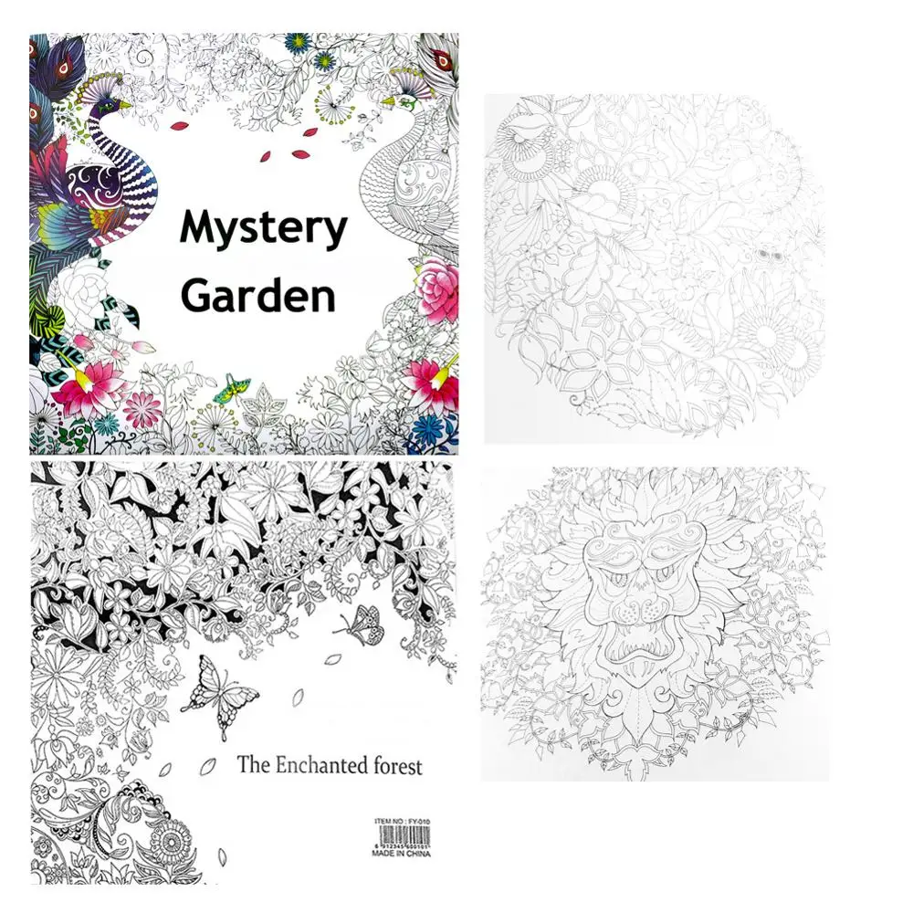 Книга для раскрашивания на английском языке тайна сад Охота за сокровищами |