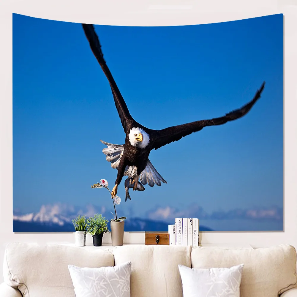 Ткань полиэстер с принтом на стене рисунком орла 3D печатных Гостиная Украшения в