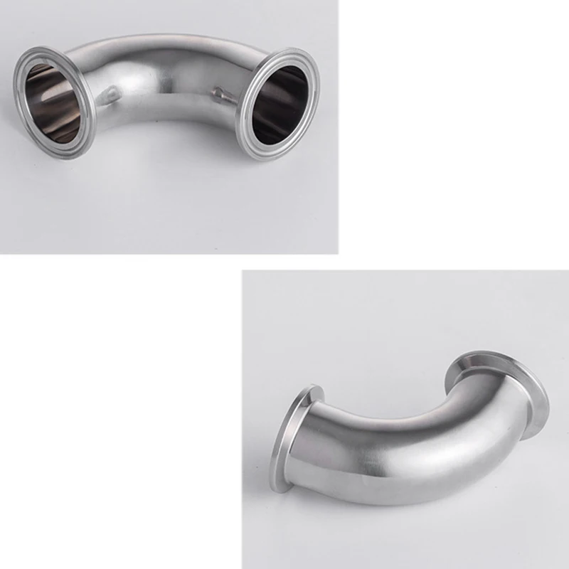 

51mm 2 Inch Pipe 304 Stainless Steel Sanitary Elbow Pipe Fitting 64mm + 2 Inch 51mm Tri Clamp Ferrule 64mm + Gasket