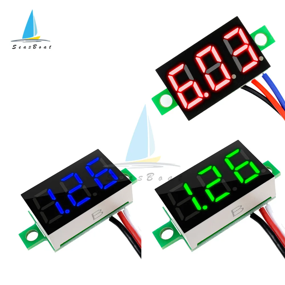 

0.36 Inch Digital Voltmeter DC0-30V Digital Voltmeter Voltage Panel Meter Red/Blue/Green For 6V 12V Electromobile Motorcycle Car