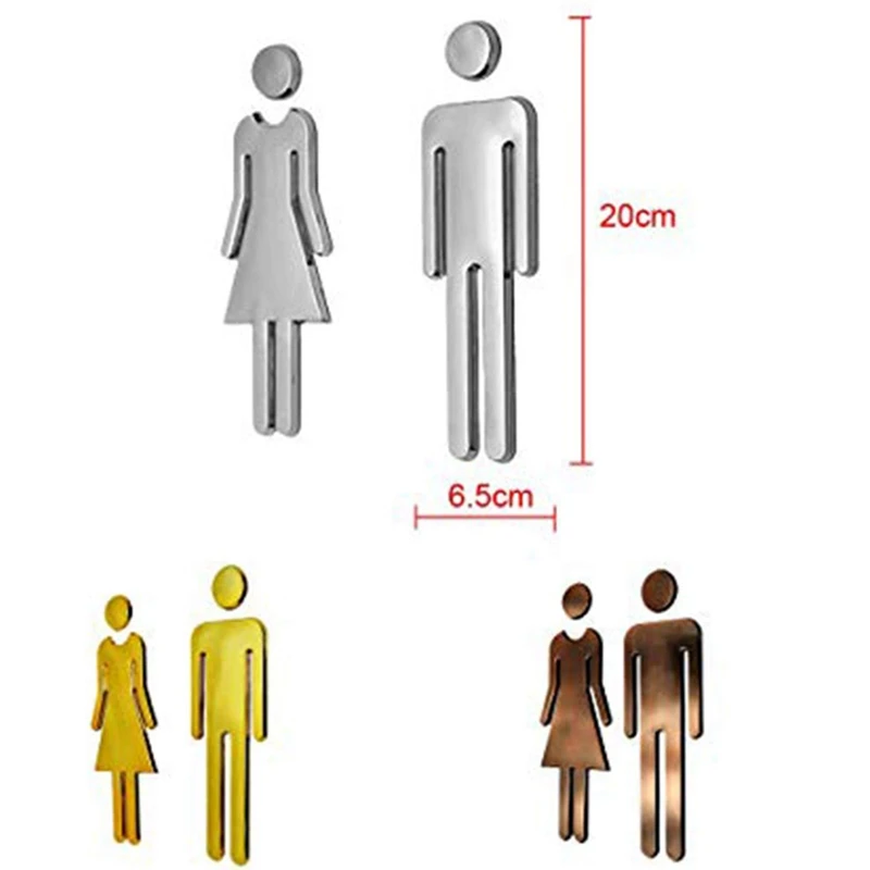 A Pair Men Women Toilet Door Sign Hotel Shopping Mall Wc Accessories |