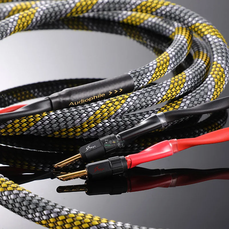 

1Pcs Canare speaker cable HIFI fever banana/Y plug connection power amplifier MPS center surround