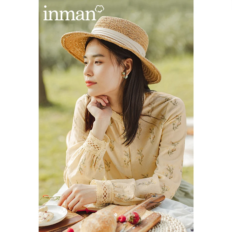 

Блузка Женская Осенняя кружевная с длинным рукавом и цветочным принтом