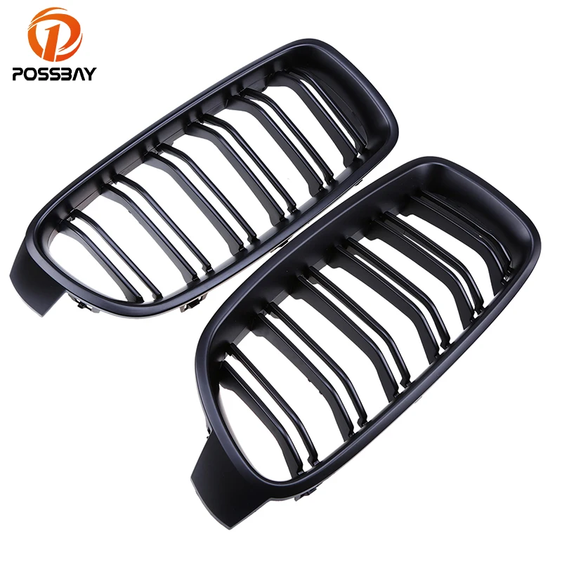 Автомобильная передняя решетка радиатора POSSBAY с двойной линией матовые черные