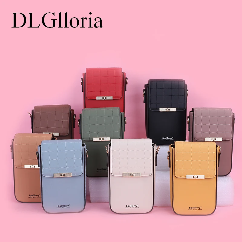 

2021 Leather Women Wallet Cell Phone Bags Card Holder Female Handbag Coin Purse Clutch For Ladies Messenger Shoulder One Straps
