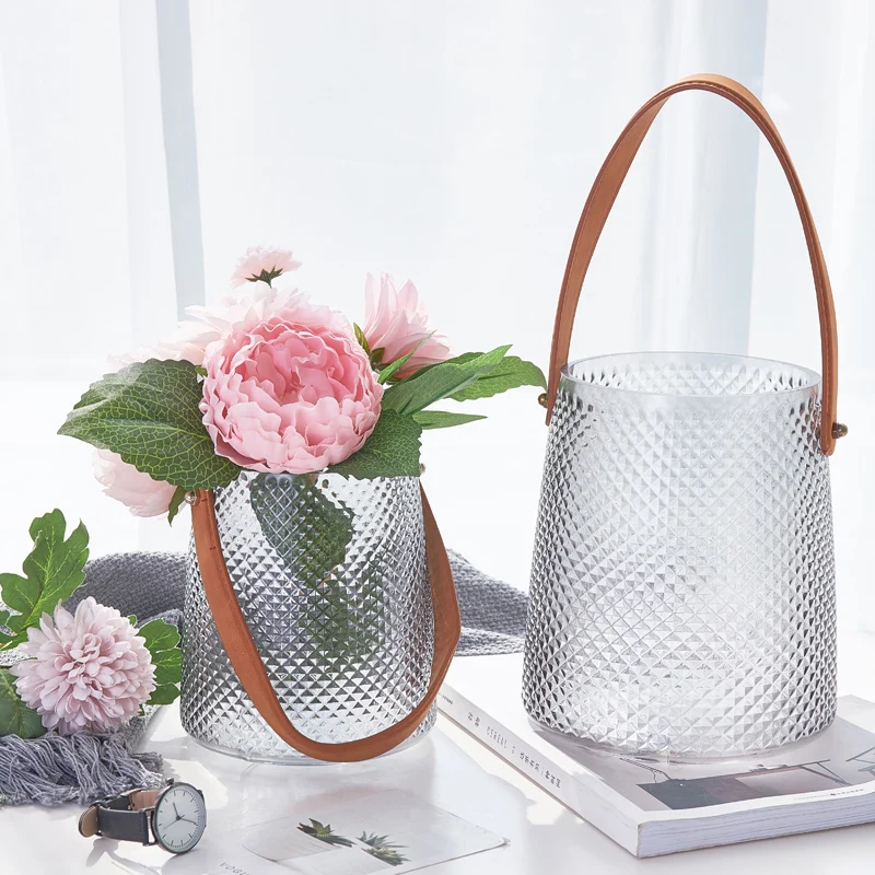 Скандинавские стеклянные вазы для дома Цветочная композиция портативная