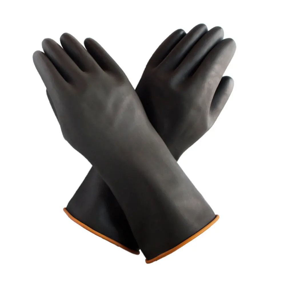 

Chemical Gloves Thicken Heavy Duty Black Gardening Alkali Long Gauntlets Household Latex Industrial Safety Work Oil Protective
