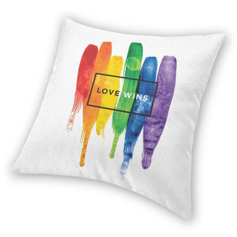 ЛГБТ Love Wins Радужная краска GLBT наволочка 45x45 см домашний Декор 3D печать лесбийские
