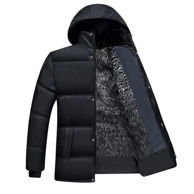 

Hoodies Winter Bubble Thick Coates Thermal Warmth Man Puffer Windbreaker Down Coat Fur Lined Fleece Quilted Jacket Coats