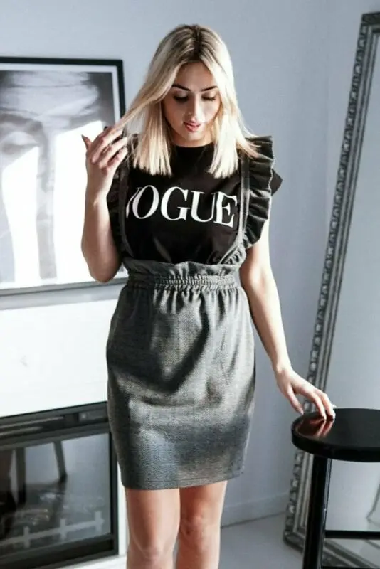 Женская юбка с оборками однотонная облегающая на подтяжках лето осень|Женские