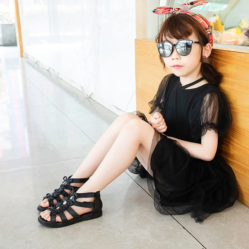 

Girls' Sandals 2021 Summer New Foreign Style Girls' Princess Shoes Middle School Children's Roman Shoes Soft Soled Antiskid