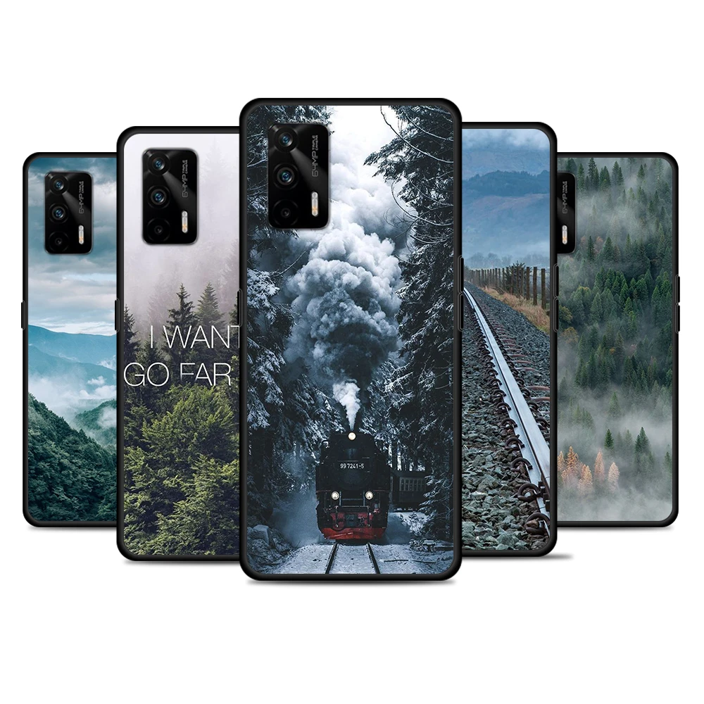 

Train Forest Smoke For Realme 8 GT Neo Neo2 Edition Explorer Master Q3 Pro Narzo30 C21 C20 C11 Phone Case Coque