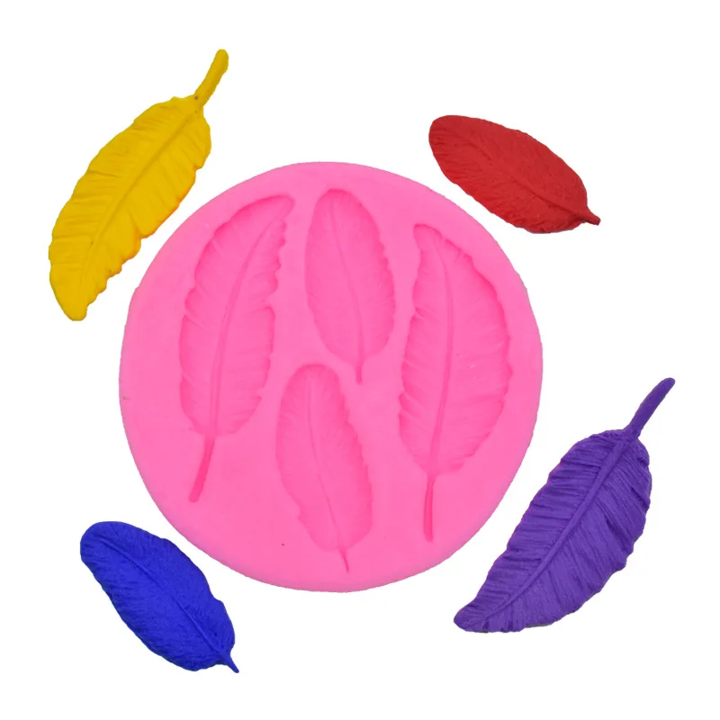 

1pc Birds Feathers chocolate DIY fondant cake decorating tools lace border silicone mold kitchen baking utensils