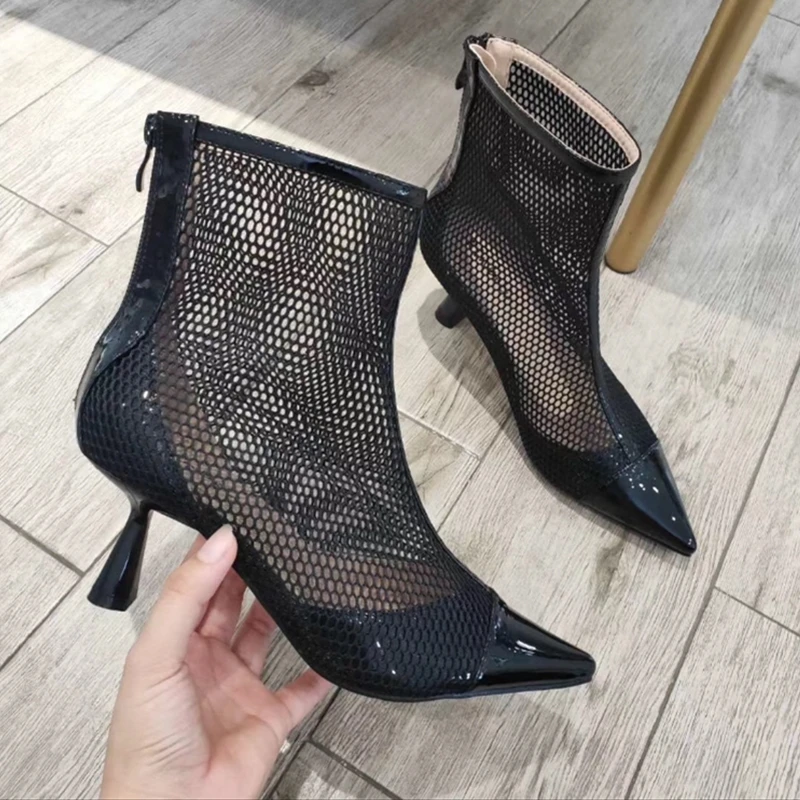 Женские ботильоны с острым носком Дизайнерские со стразами 2019|Женские