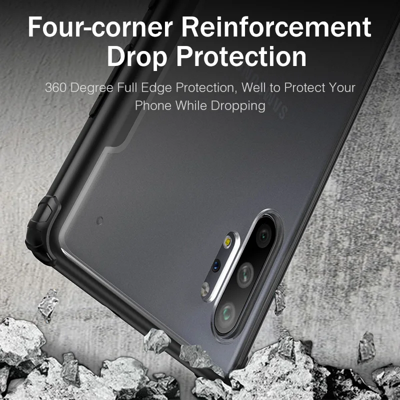 YKZ TPU Shockproof Case for Samsung Galaxy S10 Plus S10e PC Translucent Matte Phone Cases Note 10 10Pro Back Cover | Мобильные