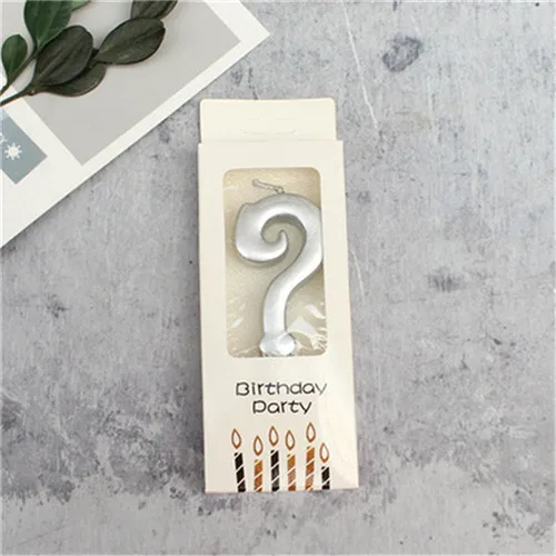 silvery question mar Золотые серебряные розы цифровые свечи на день рождения счастливое украшение для именинного торта Baby Shower свадебные подарки на день рождения украшения торта - Цвет: silvery question mar