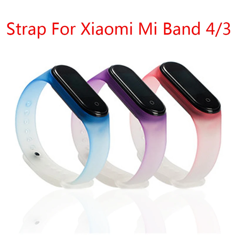 

Цветной силиконовый ремешок с градиентом для Xiaomi Mi band 4 band 3 Mi4 сменный Браслет для Xiaomi mi band 4 mi band4 3 ремешок