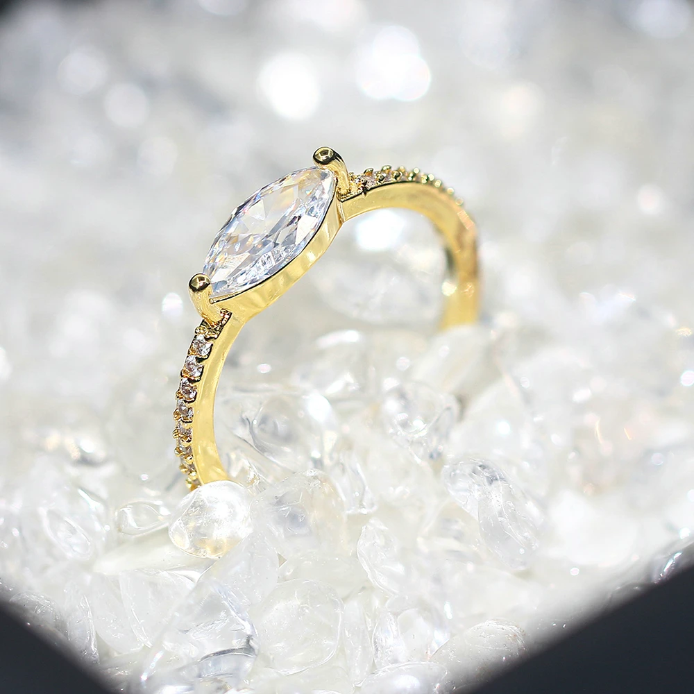 Кольцо ZHOUYANG для женщин милое элегантное геометрическое синее кристаллическое