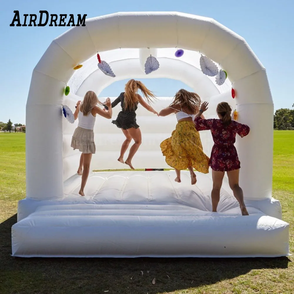 

Wedding Moonwalk, Plus Size Inflatable White Wedding Jumping Bouncer house, Classic Bounce jumper castle tent For Sale