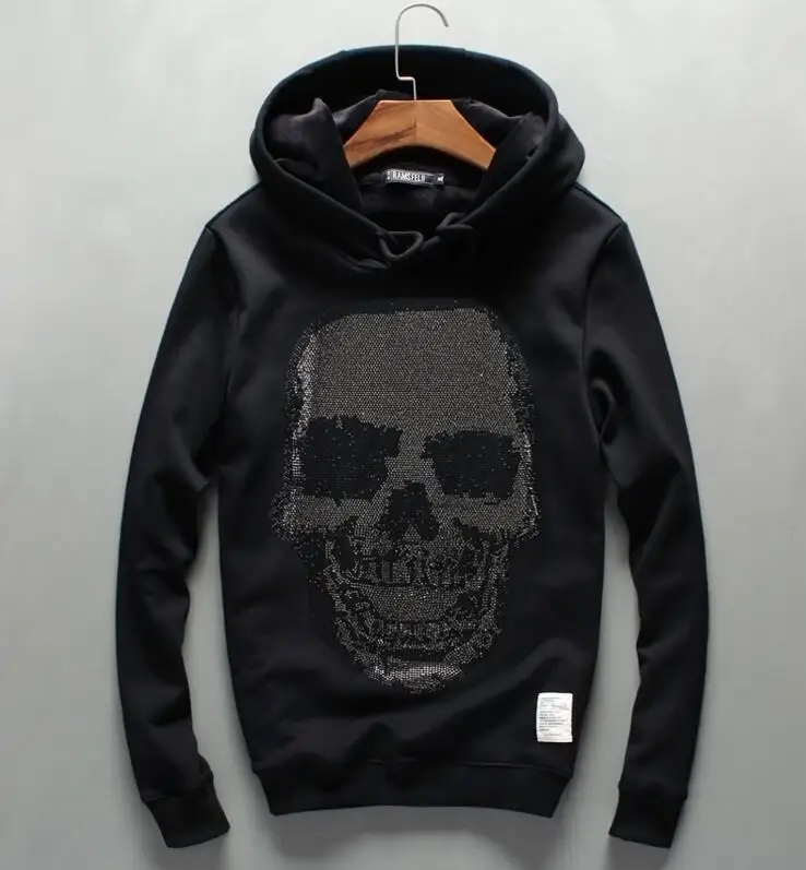 

Толстовка мужская с капюшоном, приталенная, с бриллиантами, в стиле хип-хоп, верхняя одежда