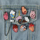 Органное сердце искусство мультфильм отворот булавки брошь металлический значок винтажная классика Мода ретро ювелирные изделия коллекция подарков