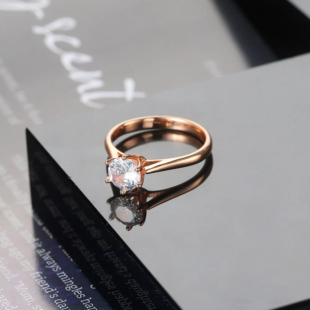 Женское кольцо с фианитом 3 цвета KCR033|Обручальные кольца| |