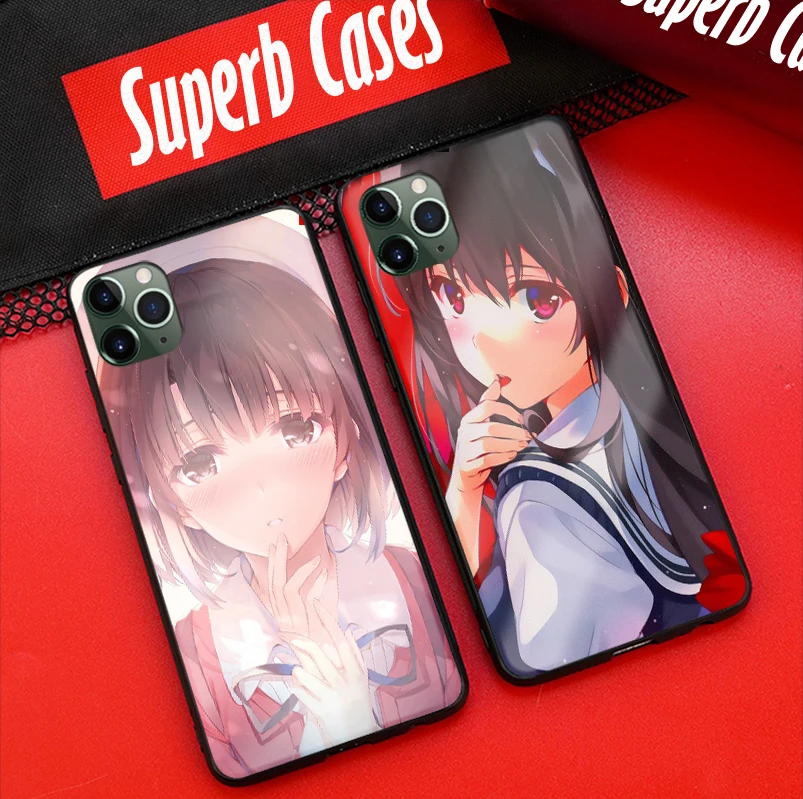 Kato Megumi Saekano аниме закаленное стекло Мягкий силиконовый чехол для телефона iPhone 6s 7 8