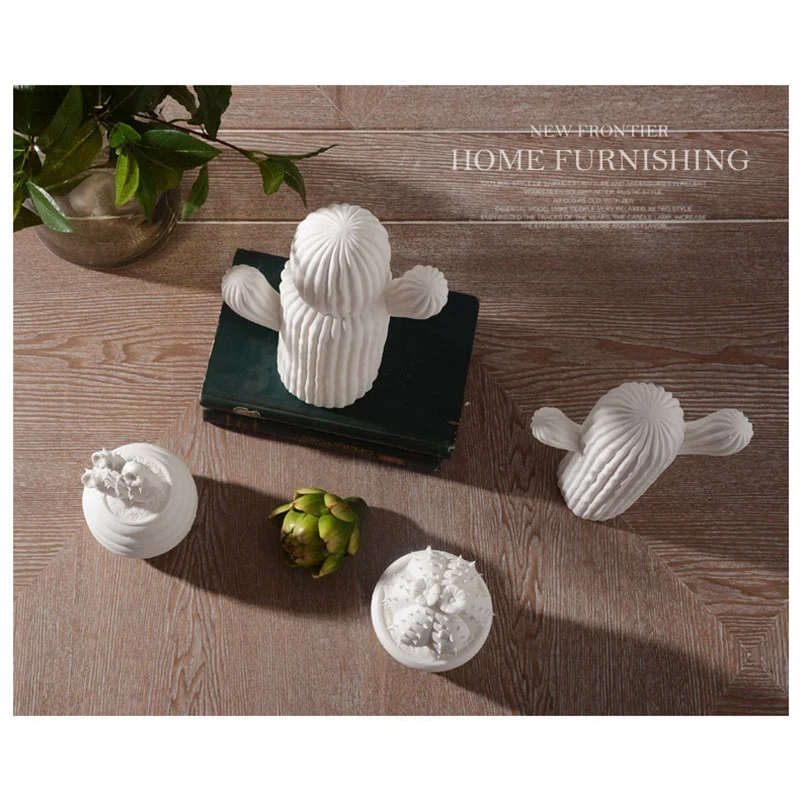 

Promotion! Nordic Creative Cactus Decoration Household Soft Decoration Ceramic White Simple Living Room TV Cabinet Decoration