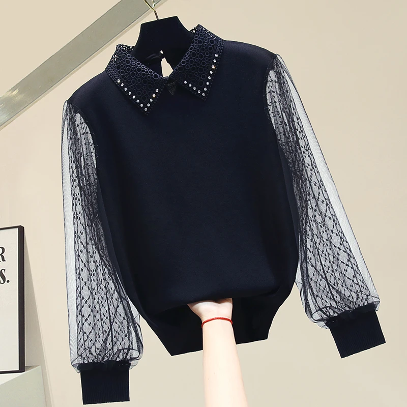 

Женская трикотажная рубашка с длинным рукавом, весна-осень 2021