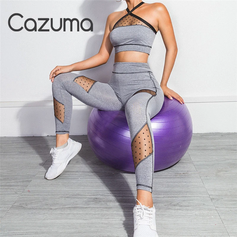 Женские штаны Cazuma комплект из 2 предметов одежда для занятий йогой Лоскутная