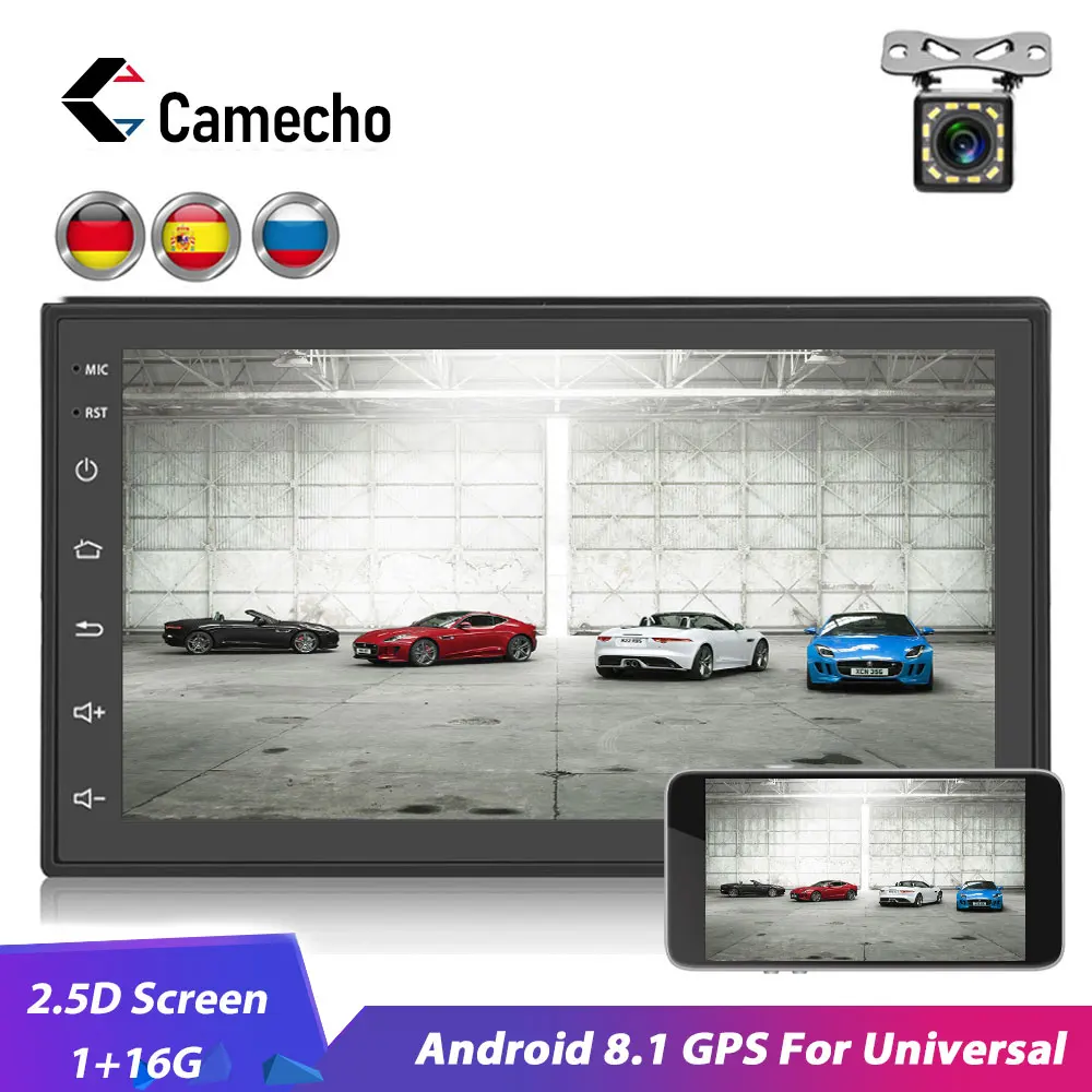 Автомагнитола Camecho 2din 7 &quot2.5D Android 8 1 автомобильный мультимедийный плеер с gps Navi WiFi