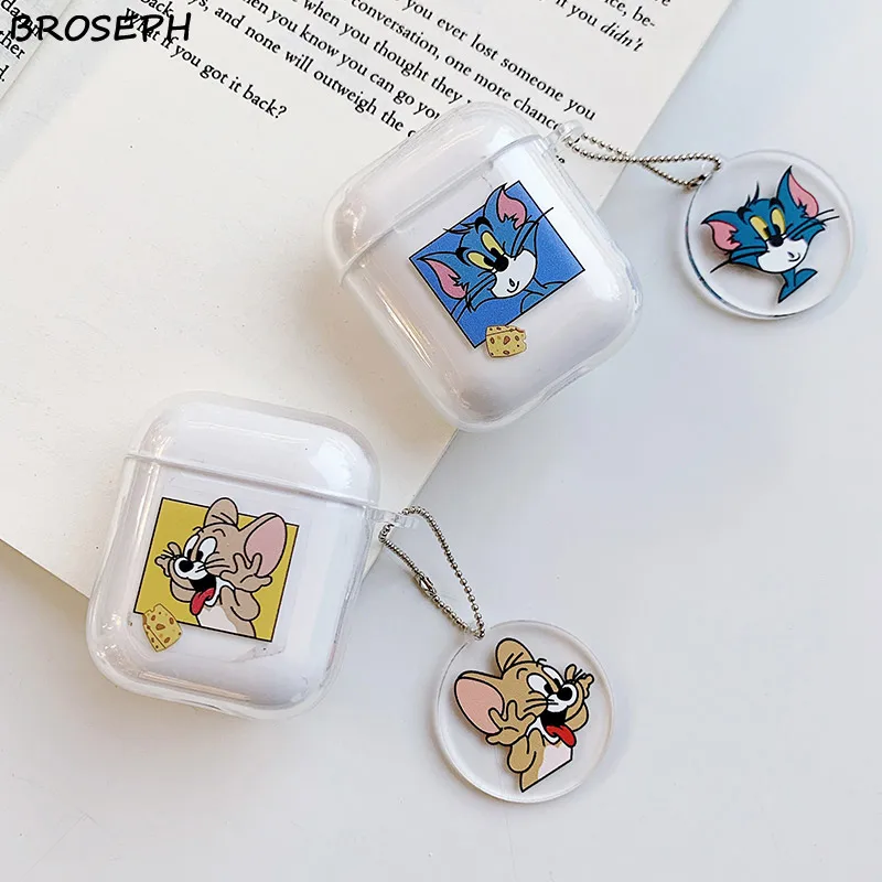 For AirPods 1 2 Case Soft TPU Protector Cover Box Transparent Cartoon Earphone Apple Air Pods Headset Bag | Электроника