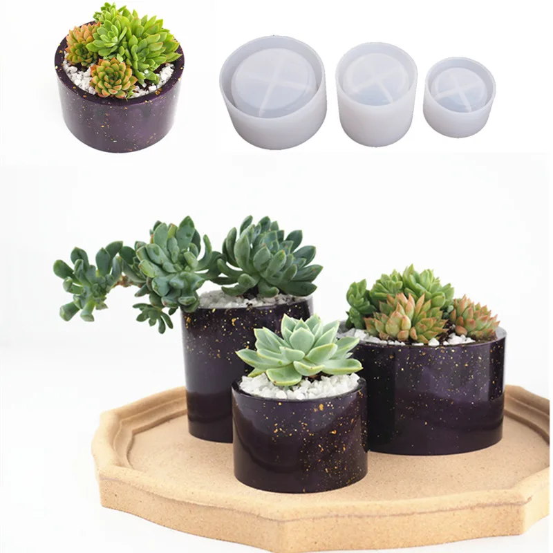

DIY Epoxy Resin Large Flower Pot Cup Shining Silicone Mold Jewelry Mold Home Decoration Plant Pot