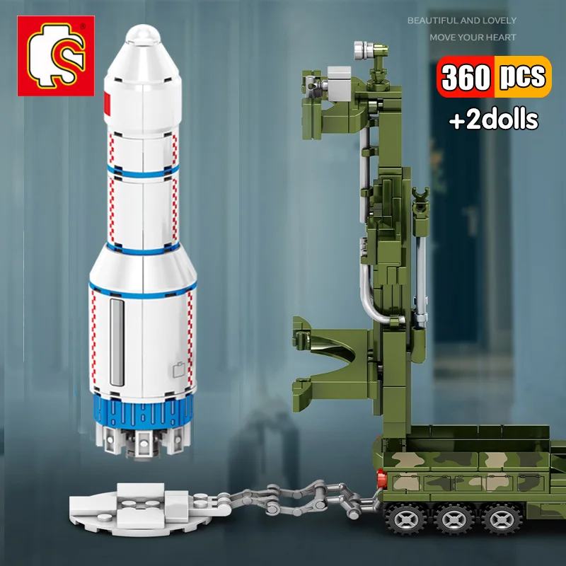 

Конструктор космической серии SEMBO 360 шт., супермилая ракета, 6 марта, модель пускового автомобиля, кирпичи, высокотехнологичные Игрушки для м...