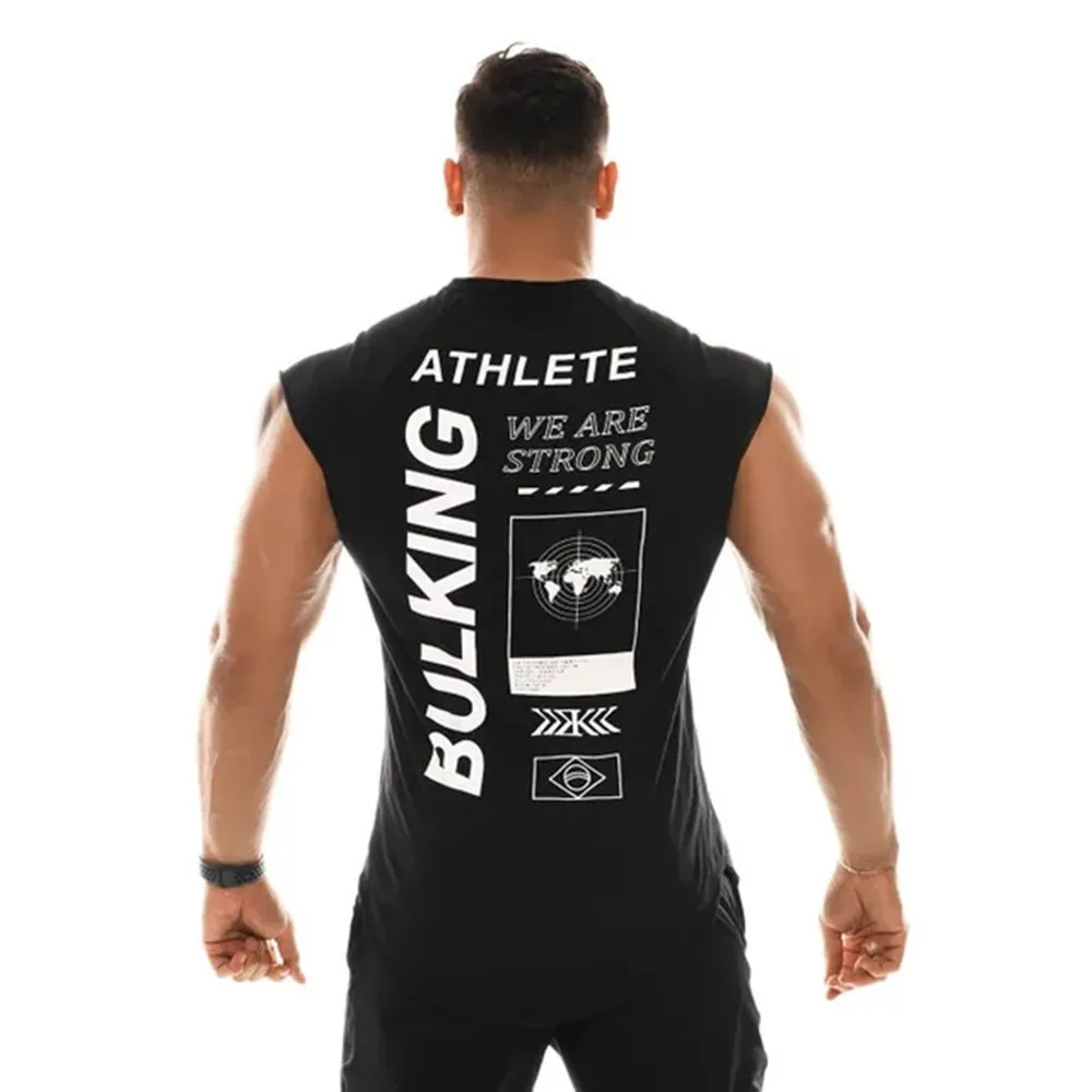 Мужская майка без рукавов дышащая для фитнеса быстросохнущая одежда бега|Майки| |