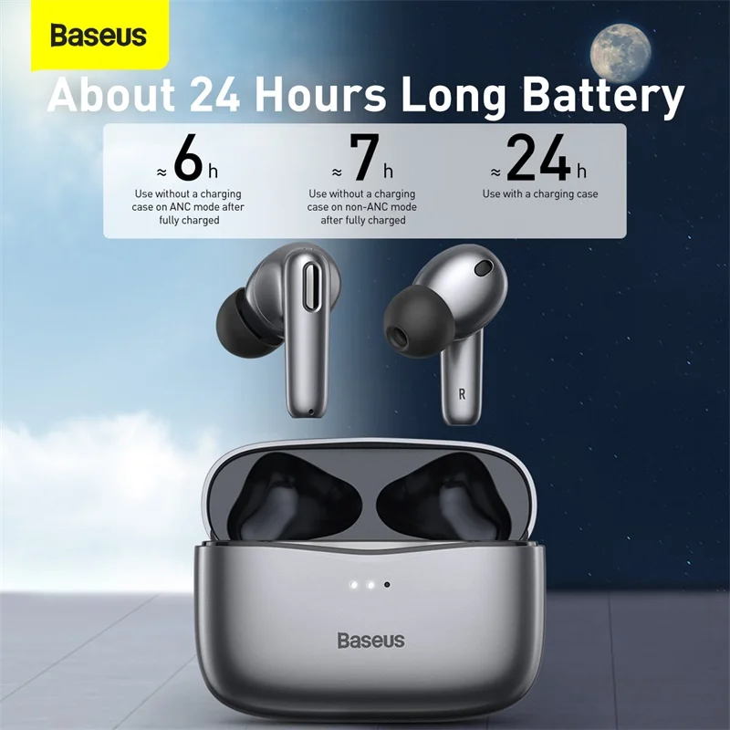 

New Baseus Official S2 TWS ANC True Wireless Earphones Active Noise Cancelling Bluetooth Headphone, Support Wireless Charging