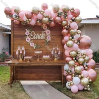 diy wedding decoration 153pcs metal rose gold balloon garland macaron baby pink balloon arch baby shower birthday party decor