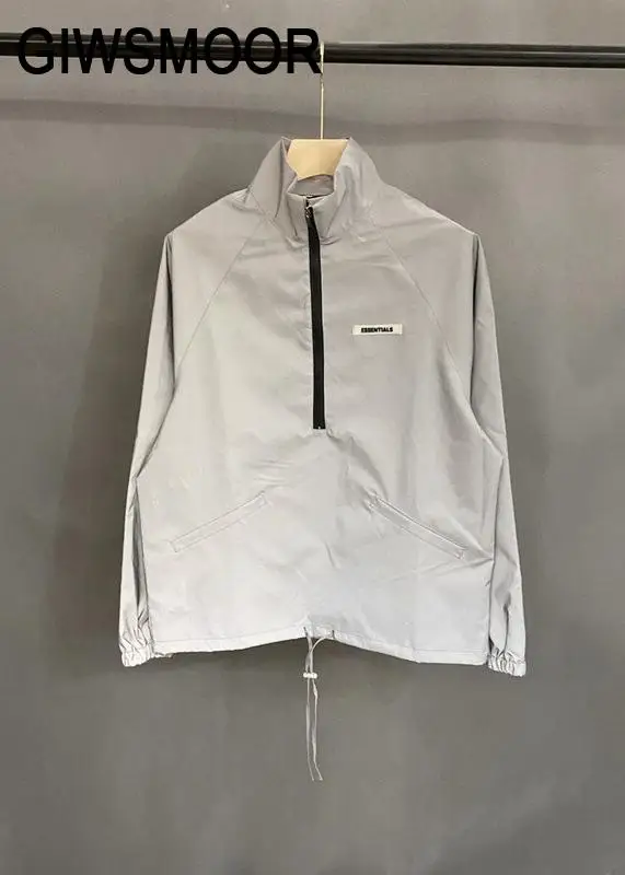 

2020 For Men Fg Essentials Letter Badge Windbreak Coat Thin Jacket Reflective Streetwear Streetwear Hip Hop Zipper Clothes