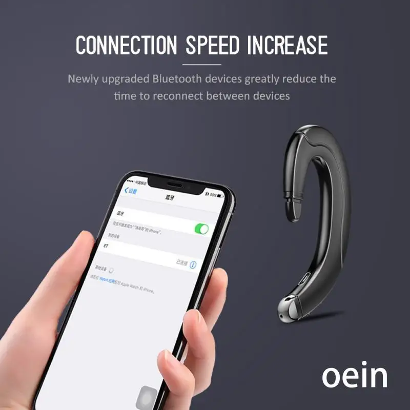 

Bone Conduction Bluetooth Headset Portable Universal Unilateral Handsfree Wireless Hanging Ear Mobile Phone Call Sport Earphone