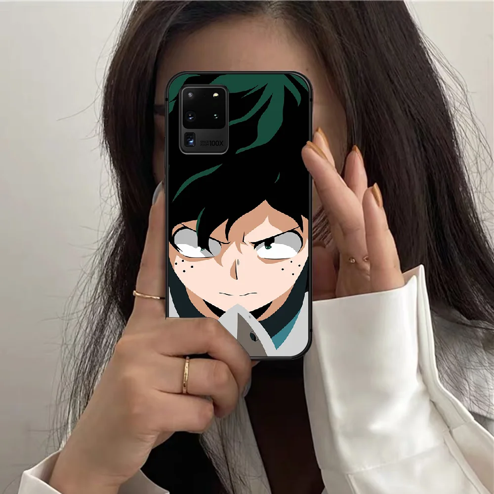 

My hero Academia Deku Phone Case For Samsung Galaxy S 7 21 Note 8 9 10 20 E FE Ultra Plus black Hoesjes 3D Cover Luxury