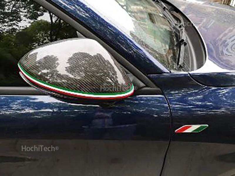 Для Alfa Romeo Giulia- Настоящее углеродное волокно Добавить-на автомобиль заднего вида боковое зеркало крышка s оболочка итальянский флаг Стиль