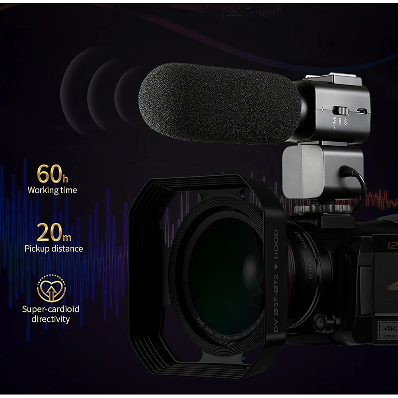 Видеокамера для блогера живая трансляция Ordro AX60 сенсорный экран 3 5 дюйма 12x