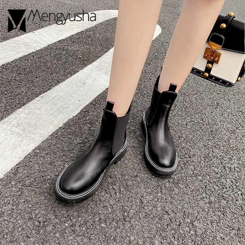 Утепленные на толстой подошве пинетки mujer зимние женские эластичные низком