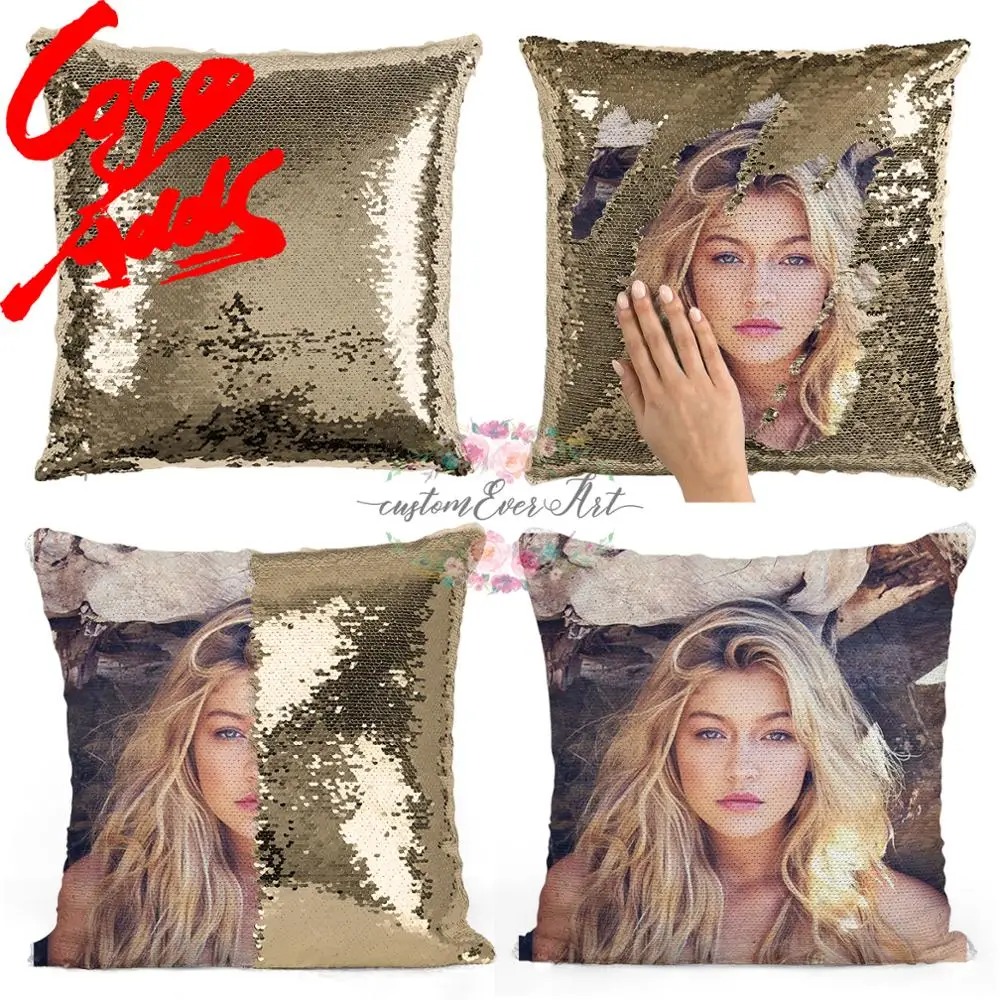 Подушка с пайетками Gigi реадий | Наволочка Двухцветная подушка Подарок для нее