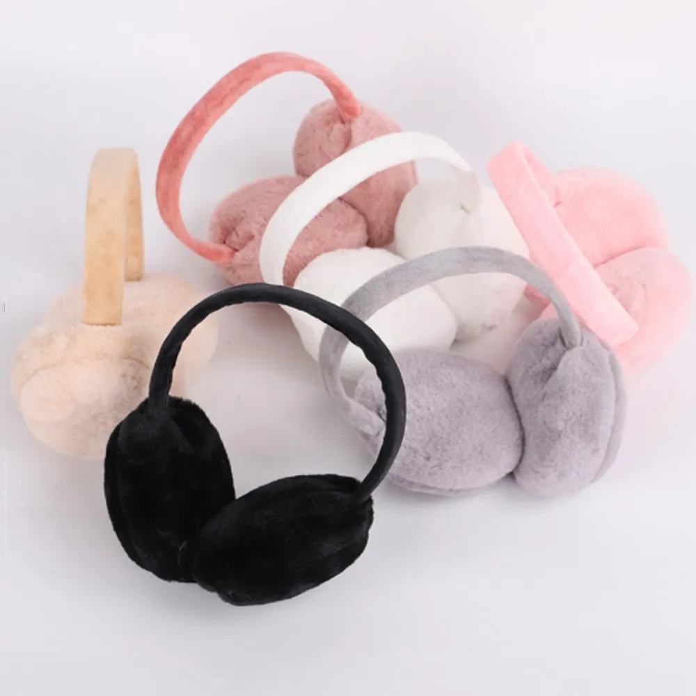 1 шт. винтажные плюшевые наушники однотонные мягкие теплые с ушками для детей