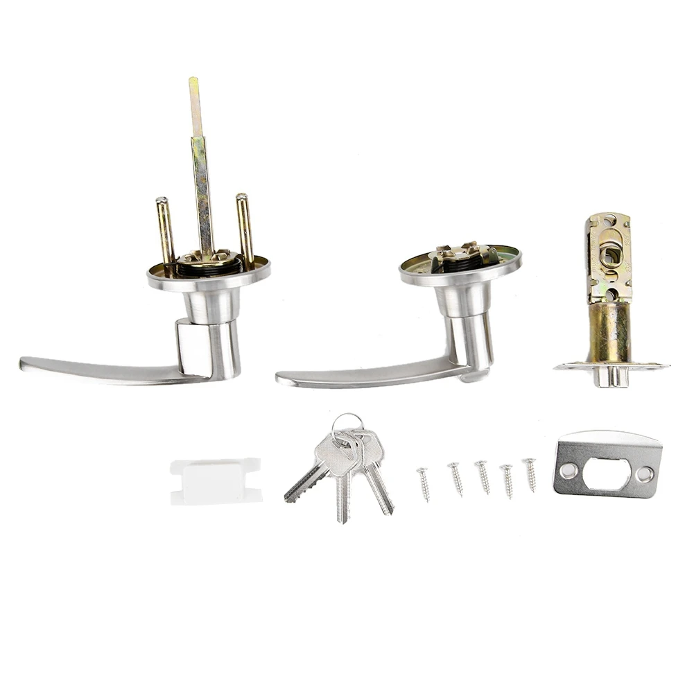1 комплект безопасности входная дверь рычаг блокировки ручки с ключом вход
